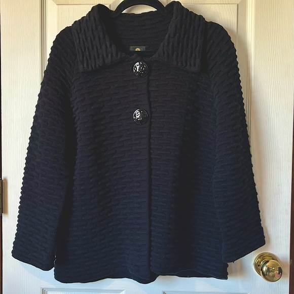 JM Collection black sweater/jacket - Picture 2 of 2